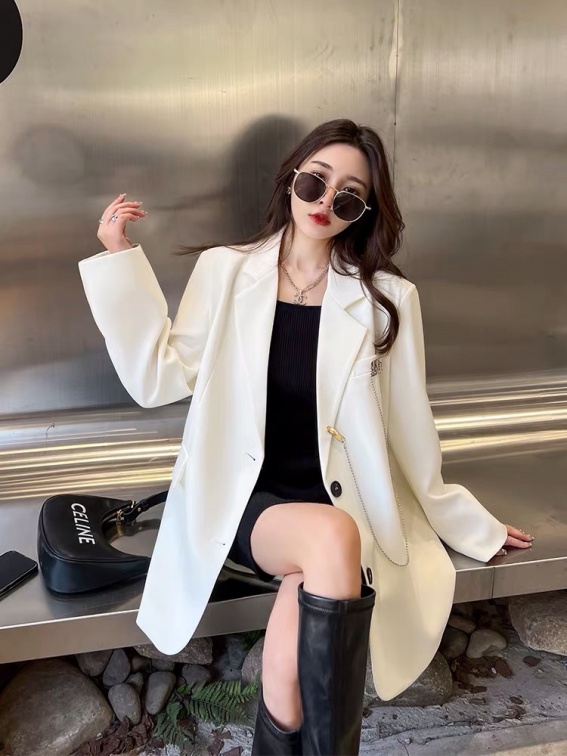知案都市文艺小清新范西装外套,女装直播间引流批发货源